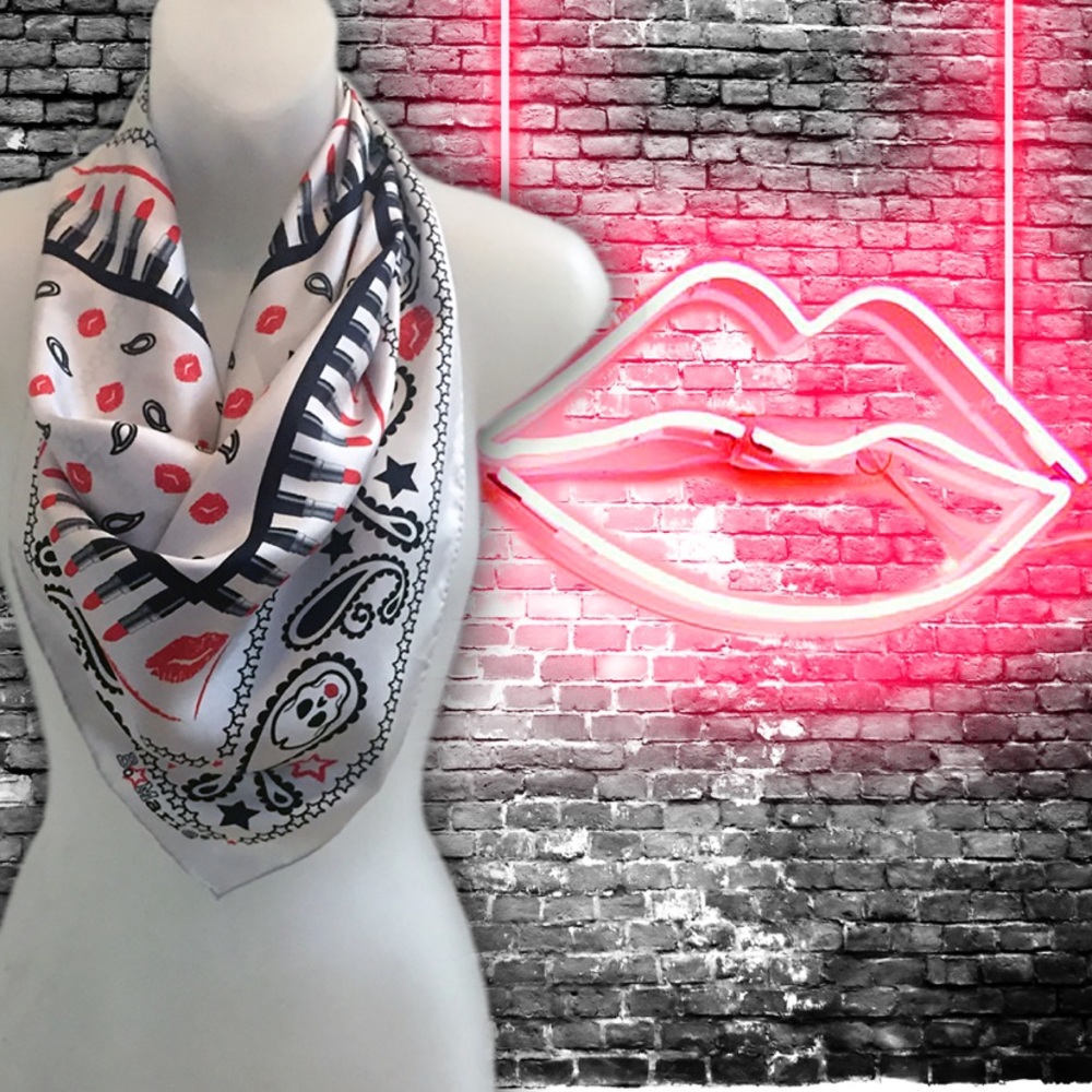 #SilkGraffiti Wild Kiss Rag Silk Scarf